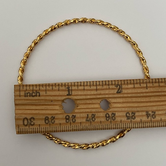 925 Silver handmade 2.5 inches diameter twisted bangle 18k yellow gold plated - Picture 3 of 3